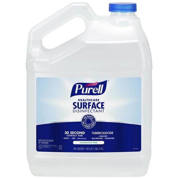 PURELL® Purell 4340-04 1 Gallon / 128 Oz. Fragrance Free Healthcare Surface Disinfectant - 4/Case 1 PURELL® Purell 4340-04 1 Gallon / 128 Oz. Fragrance Free Healthcare Surface Disinfectant - 4/Case