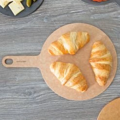 Epicurean 10" Natural Richlite Wood Fiber Round Pizza Board With 5" Handle 429-151001 -Microban Shop 1495885