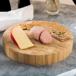 American Metalcraft B10 10" X 1 1/2" Bamboo Round Butcher Block Serving Board