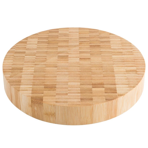 American Metalcraft B10 10" X 1 1/2" Bamboo Round Butcher Block Serving Board 3 American Metalcraft B10 10" X 1 1/2" Bamboo Round Butcher Block Serving Board - Image 3