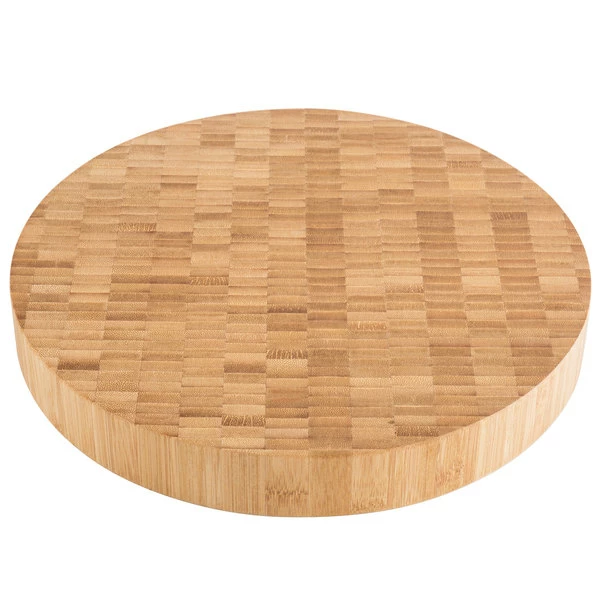 American Metalcraft B12 12" X 1 1/2" Bamboo Round Butcher Block Serving Board 3 American Metalcraft B12 12" X 1 1/2" Bamboo Round Butcher Block Serving Board - Image 3