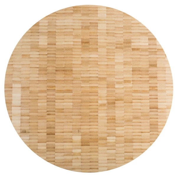 American Metalcraft B16 16" X 1 1/2" Bamboo Round Butcher Block Serving Board 2 American Metalcraft B16 16" X 1 1/2" Bamboo Round Butcher Block Serving Board - Image 2
