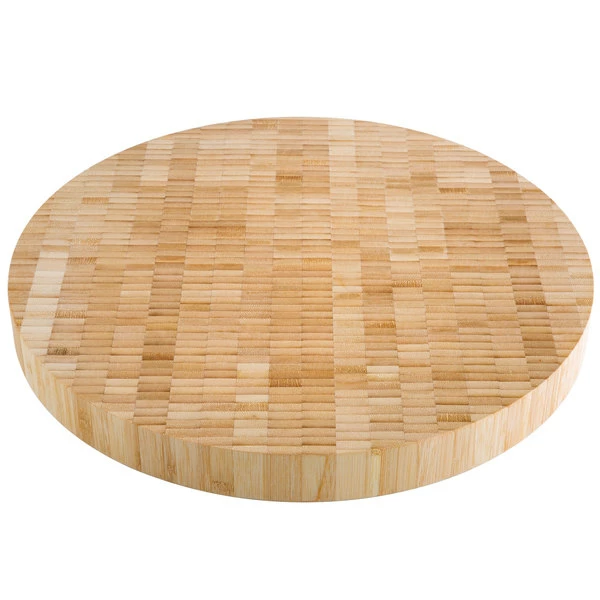 American Metalcraft B16 16" X 1 1/2" Bamboo Round Butcher Block Serving Board 3 American Metalcraft B16 16" X 1 1/2" Bamboo Round Butcher Block Serving Board - Image 3