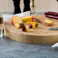 American Metalcraft B16 16" X 1 1/2" Bamboo Round Butcher Block Serving Board 9 American Metalcraft B16 16" X 1 1/2" Bamboo Round Butcher Block Serving Board -Microban Shop 1542699