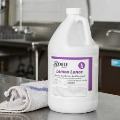 Noble Chemical Lemon Lance 1 Gallon / 128 Oz. Disinfectant & Detergent Cleaner