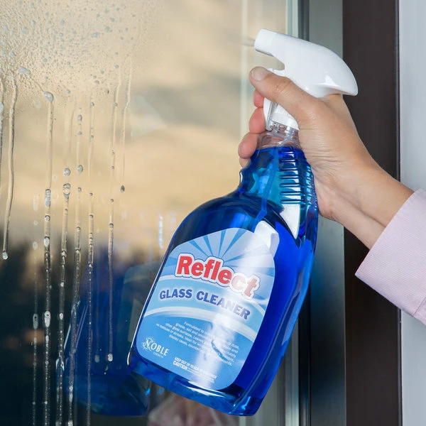 Noble Chemical 1 Qt. / 32 Oz. Reflect Glass / Multi-Surface Cleaner - 12/Case 1 Noble Chemical 1 Qt. / 32 Oz. Reflect Glass / Multi-Surface Cleaner - 12/Case