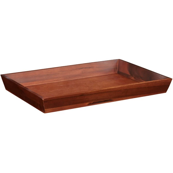 GET Enterprises WB-1812WD-W Urban Renewal 18 1/4" X 12" X 2" Walnut Rectangular Wood Tray 1 GET Enterprises WB-1812WD-W Urban Renewal 18 1/4" X 12" X 2" Walnut Rectangular Wood Tray