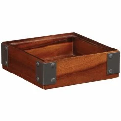 Frilich GET Enterprises WB-662WD-W Urban Renewal 6" X 6" X 2" Walnut Square Wood Display Box