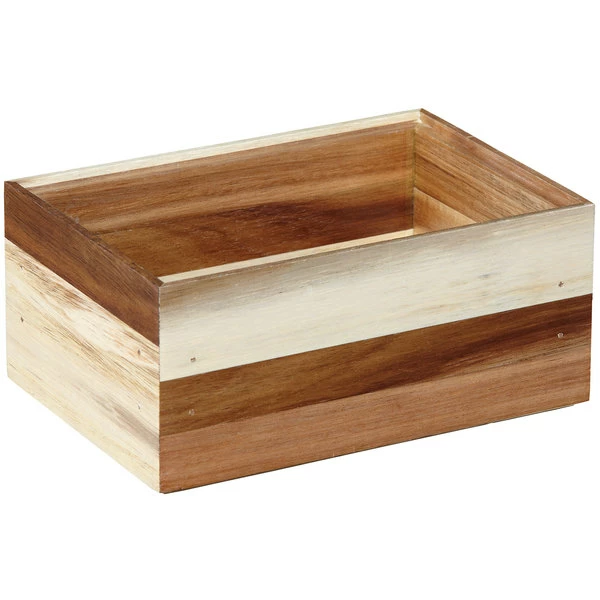 GET Enterprises WB-964WD-UR Urban Renewal 9" X 6" X 4" Urban Rustic Rectangular Stackable Wood Display Box 1 GET Enterprises WB-964WD-UR Urban Renewal 9" X 6" X 4" Urban Rustic Rectangular Stackable Wood Display Box
