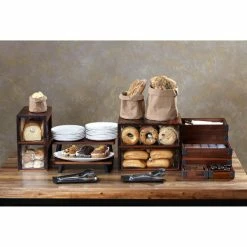 Frilich GET Enterprises WB-1292WD-W Urban Renewal 12" X 9" X 2" Walnut Rectangular Stackable Wood Display Box -Microban Shop 1816396