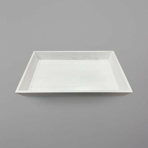 GET Enterprises GET WDT-001-WW 18" X 12" X 2" White Wood Rectangular Tray 1 GET Enterprises GET WDT-001-WW 18" X 12" X 2" White Wood Rectangular Tray