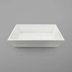 GET Enterprises GET WDT-002-WW 18" X 12" X 4" White Wood Rectangular Tray