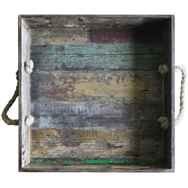 GET Enterprises GET WB-1616-RWD Reclaimed Wood Square Serving Tray With Rope Handles 1 GET Enterprises GET WB-1616-RWD Reclaimed Wood Square Serving Tray With Rope Handles