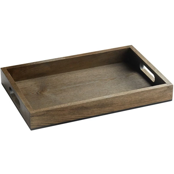 GET Enterprises GET WD-13-ASH Taproot 14 1/4" X 9 1/2" Walled Ash Wood Serving Tray With Handles 1 GET Enterprises GET WD-13-ASH Taproot 14 1/4" X 9 1/2" Walled Ash Wood Serving Tray With Handles