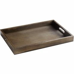 GET Enterprises GET WD-15-ASH Taproot 18 1/4" X 12 1/2" Walled Ash Wood Serving Tray With Handles