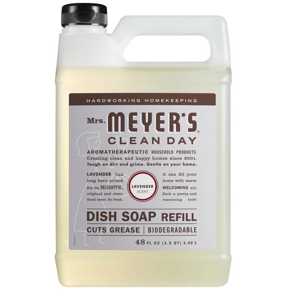 Mrs. Meyer's® Mrs. Meyer's Clean Day 347543 48 Oz. Lavender Scented Dish Soap Refill - 6/Case 2 Mrs. Meyer's® Mrs. Meyer's Clean Day 347543 48 Oz. Lavender Scented Dish Soap Refill - 6/Case - Image 2