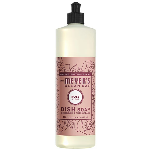 Mrs. Meyer's® Mrs. Meyer's Clean Day 347630 16 Oz. Rose Scented Dish Soap - 6/Case 1 Mrs. Meyer's® Mrs. Meyer's Clean Day 347630 16 Oz. Rose Scented Dish Soap - 6/Case