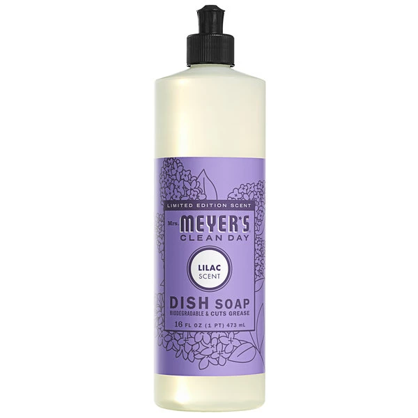 Mrs. Meyer's® Mrs. Meyer's Clean Day 347645 16 Oz. Lilac Scented Dish Soap - 6/Case 1 Mrs. Meyer's® Mrs. Meyer's Clean Day 347645 16 Oz. Lilac Scented Dish Soap - 6/Case