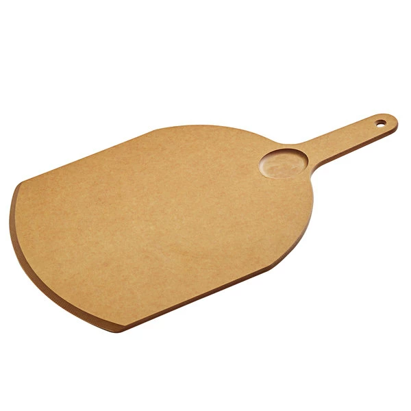 Tomlinson 11 1/2" X 18" Natural Richlite Wood Fiber Pizza Peel With Ramekin Well And 5" Handle 1020339 1 Tomlinson 11 1/2" X 18" Natural Richlite Wood Fiber Pizza Peel With Ramekin Well And 5" Handle 1020339