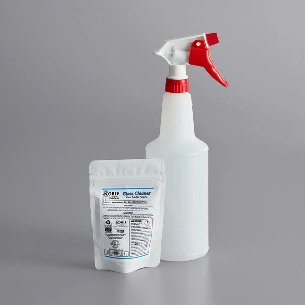 Noble Chemical QuikPacks 1 Qt. Glass / Window Cleaner Packet Kit 2 Noble Chemical QuikPacks 1 Qt. Glass / Window Cleaner Packet Kit - Image 2
