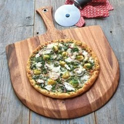 Fox Run 28214 14" X 14" Acacia Wood Pizza Peel With 6" Handle -Microban Shop 2050104