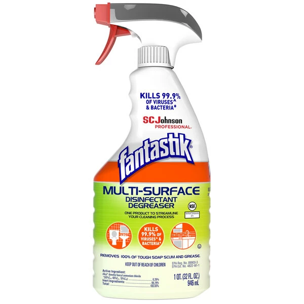 Fantastik® SC Johnson 311836 Fantastik® 32 Oz. Multi-Surface Disinfectant Degreaser - 8/Case 1 Fantastik® SC Johnson 311836 Fantastik® 32 Oz. Multi-Surface Disinfectant Degreaser - 8/Case