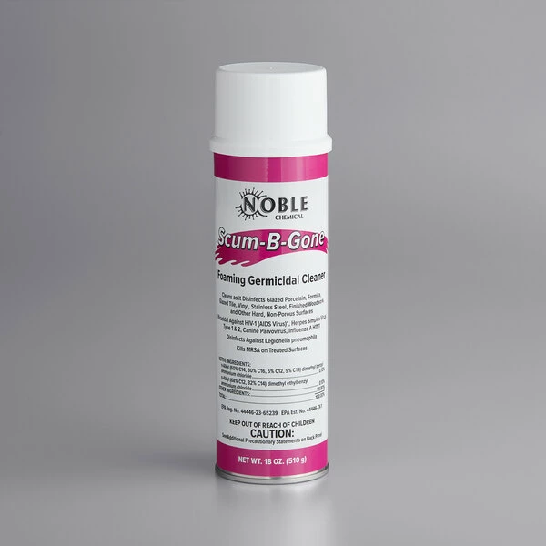 Noble Chemical 18 Oz. Scum-B-Gone Foaming Aerosol Germicidal Bathroom Cleaner 2 Noble Chemical 18 Oz. Scum-B-Gone Foaming Aerosol Germicidal Bathroom Cleaner - Image 2