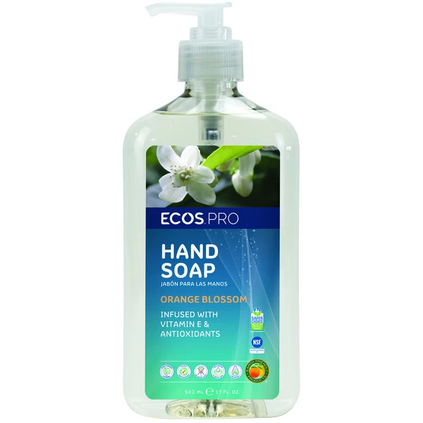 ECOS PL9484/6 Pro 17 Oz. Orange Blossom Scented Hand Soap With Pump - 6/Case 1 ECOS PL9484/6 Pro 17 Oz. Orange Blossom Scented Hand Soap With Pump - 6/Case