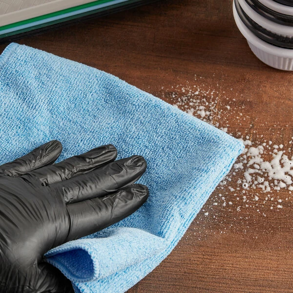 Lavex Janitorial 16" X 16" Blue Microfiber General Purpose Cloth - 12/Pack 1 Lavex Janitorial 16" X 16" Blue Microfiber General Purpose Cloth - 12/Pack