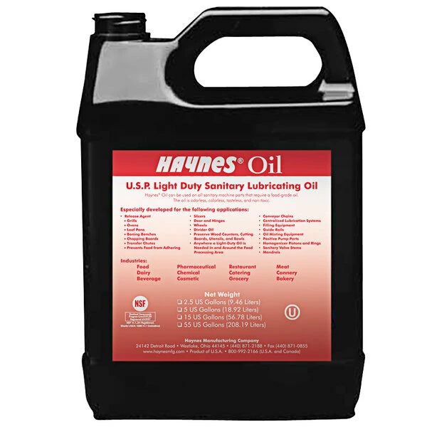 Haynes Manufacturing Haynes 40 2.5 Gallon Light-Duty Sanitary Oil 1 Haynes Manufacturing Haynes 40 2.5 Gallon Light-Duty Sanitary Oil