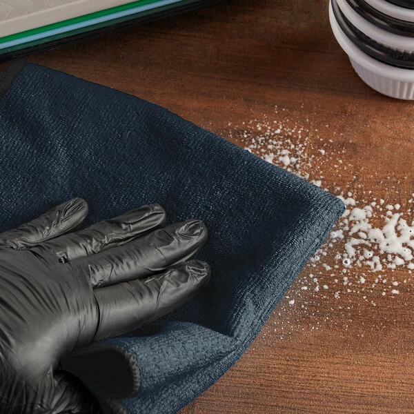 Lavex Janitorial 16" X 16" Black Microfiber General Purpose Cloth - 12/Pack 1 Lavex Janitorial 16" X 16" Black Microfiber General Purpose Cloth - 12/Pack