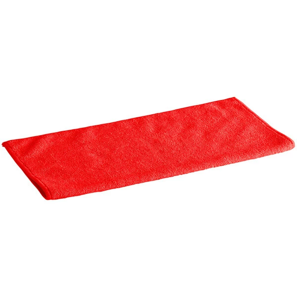 Lavex Janitorial 12" X 12" Red Microfiber General Purpose Cloth - 12/Pack 3 Lavex Janitorial 12" X 12" Red Microfiber General Purpose Cloth - 12/Pack - Image 3