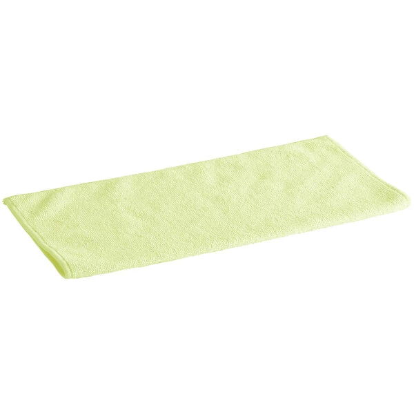 Lavex Janitorial 12" X 12" Yellow Microfiber General Purpose Cloth - 12/Pack 3 Lavex Janitorial 12" X 12" Yellow Microfiber General Purpose Cloth - 12/Pack - Image 3