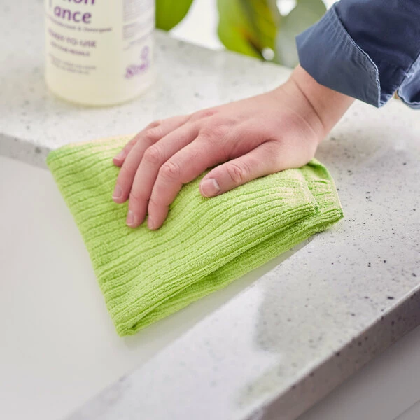 Quickie® Quickie 469372 13" X 15" Green Microfiber Cloth For Kitchen / Bathroom 1 Quickie® Quickie 469372 13" X 15" Green Microfiber Cloth For Kitchen / Bathroom