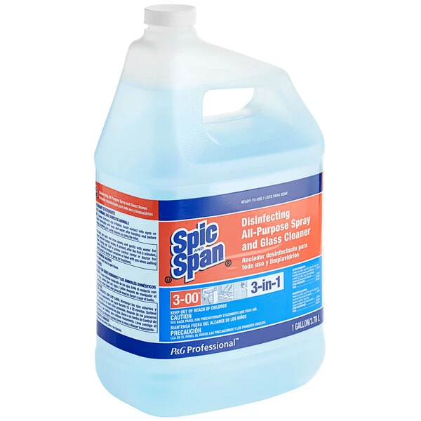 Spic And Span 58773 Disinfecting, All-Purpose, & Glass Cleaner Ready-to-Use Refill With Spray Bottle 1 Gallon / 128 Oz. - 3/Case 1 Spic And Span 58773 Disinfecting, All-Purpose, & Glass Cleaner Ready-to-Use Refill With Spray Bottle 1 Gallon / 128 Oz. - 3/Case