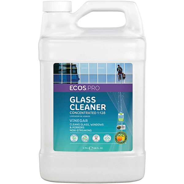 ECOS Pro PL9297/04 1 Gallon Vinegar Glass Cleaner Concentrate - 4/Case 1 ECOS Pro PL9297/04 1 Gallon Vinegar Glass Cleaner Concentrate - 4/Case