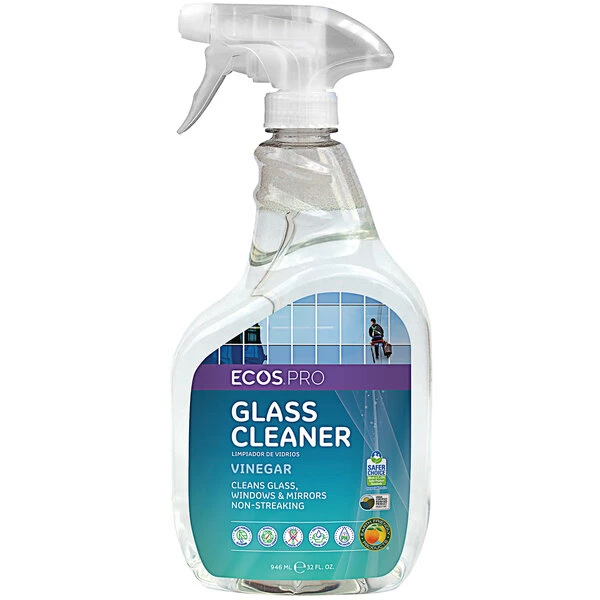 ECOS Pro PL9300/6 32 Oz. Vinegar Glass Cleaner Spray Bottle - 6/Case 1 ECOS Pro PL9300/6 32 Oz. Vinegar Glass Cleaner Spray Bottle - 6/Case