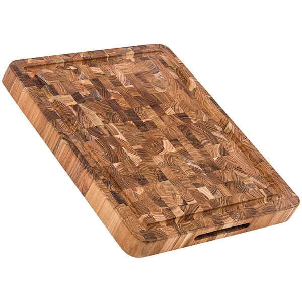 Teakhaus Butcher Block 17" X 12" X 1 1/2" End Grain Teakwood Carving / Cutting Board With Juice Canal And Hand Grips 311 1 Teakhaus Butcher Block 17" X 12" X 1 1/2" End Grain Teakwood Carving / Cutting Board With Juice Canal And Hand Grips 311