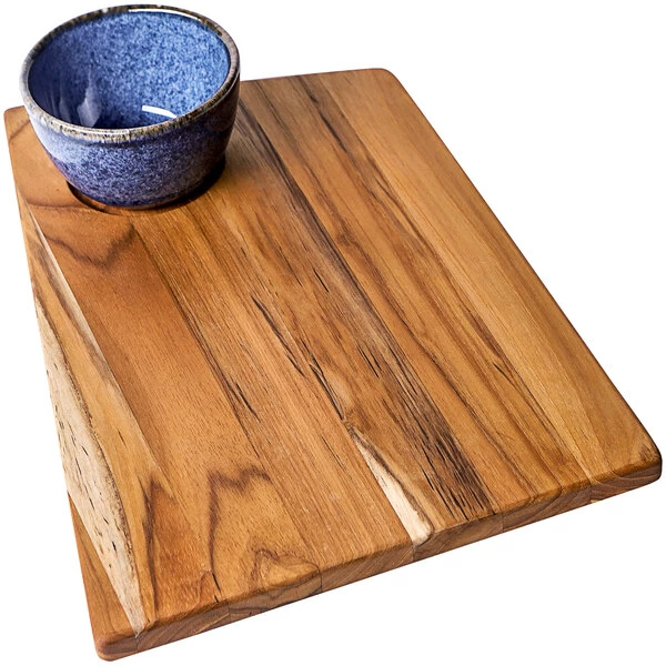 Teakhaus Geo 14" X 10" X 1/2" Teakwood Cutting / Serving Board With Bowl Insert 1 Teakhaus Geo 14" X 10" X 1/2" Teakwood Cutting / Serving Board With Bowl Insert