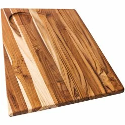Teakhaus Geo 19" X 12" X 1/2" Teakwood Cutting / Serving Board With Bowl Insert
