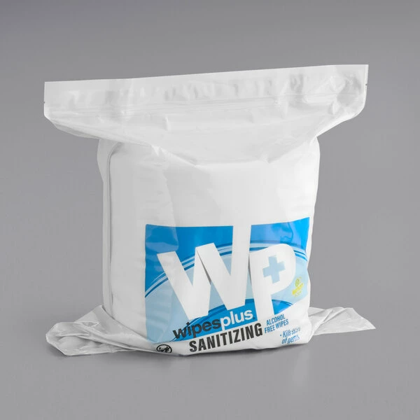 WipesPlus Center Pull Lemon Scent Alcohol Free Hand Sanitizing Wipes - 800/Roll 2 WipesPlus Center Pull Lemon Scent Alcohol Free Hand Sanitizing Wipes - 800/Roll - Image 2