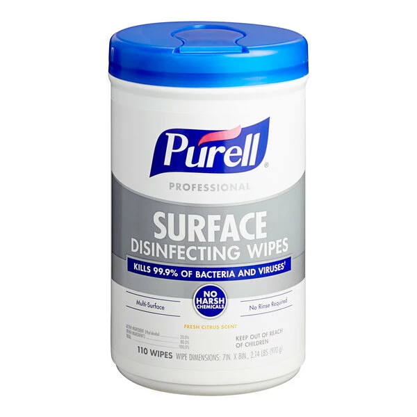 Purell® 9342-06 110 Count Professional Surface Disinfecting Wipes 1 Purell® 9342-06 110 Count Professional Surface Disinfecting Wipes