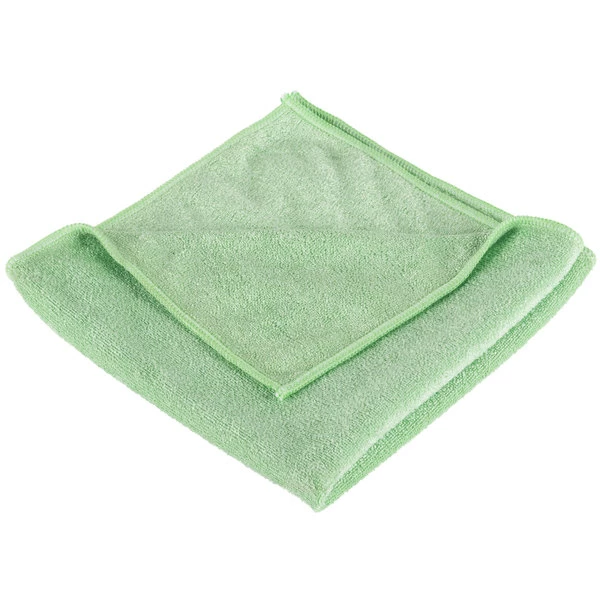 Unger® Unger MB400 SmartColor MicroWipe 16" X 16" Green Medium-Duty Microfiber Cleaning Cloth - 10/Pack 2 Unger® Unger MB400 SmartColor MicroWipe 16" X 16" Green Medium-Duty Microfiber Cleaning Cloth - 10/Pack - Image 2