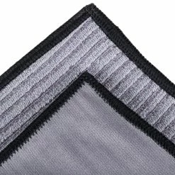 Unger® Unger MN40U Ninja MicroWipe 16" X 16" Gray And Black Premium Microfiber Cleaning Cloth - 5/Pack -Microban Shop 394531