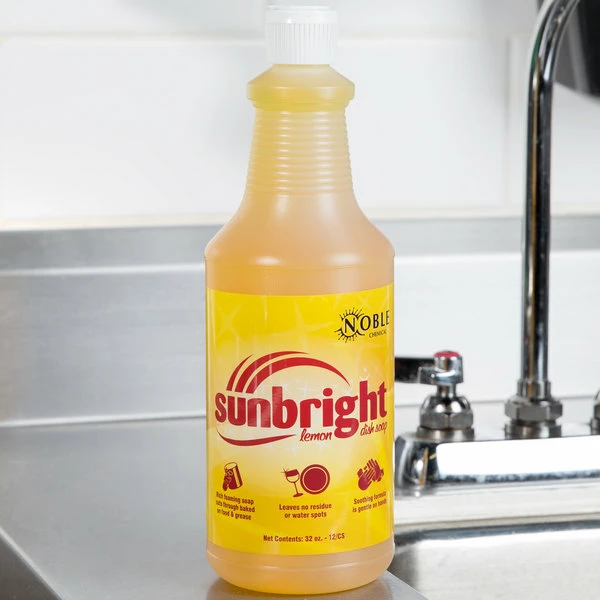 Noble Chemical Sunbright 1 Qt. / 32 Oz. Liquid Dish Soap - 12/Case 1 Noble Chemical Sunbright 1 Qt. / 32 Oz. Liquid Dish Soap - 12/Case