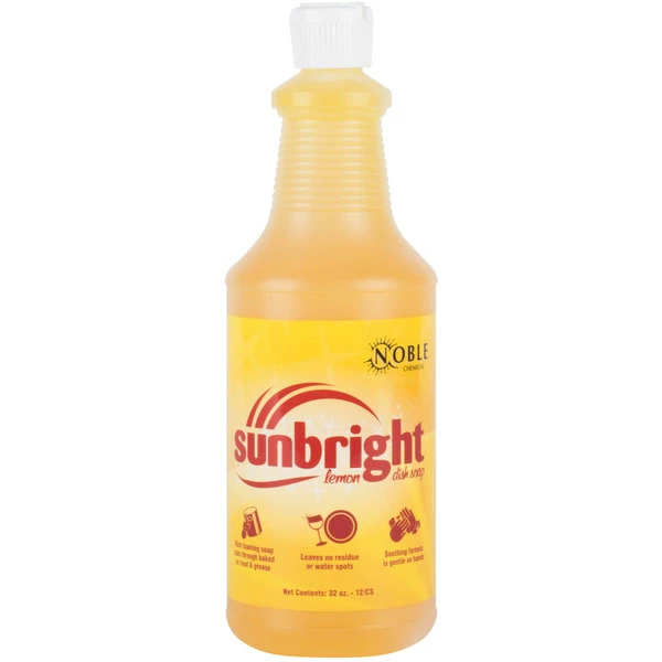 Noble Chemical Sunbright 1 Qt. / 32 Oz. Liquid Dish Soap - 12/Case 2 Noble Chemical Sunbright 1 Qt. / 32 Oz. Liquid Dish Soap - 12/Case - Image 2