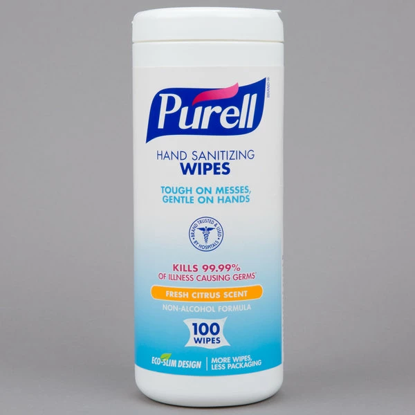 Purell® 9111-12 Sanitizing Wipes 100 Count Canister 2 Purell® 9111-12 Sanitizing Wipes 100 Count Canister - Image 2