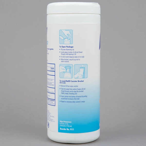 Purell® 9111-12 Sanitizing Wipes 100 Count Canister 3 Purell® 9111-12 Sanitizing Wipes 100 Count Canister - Image 3